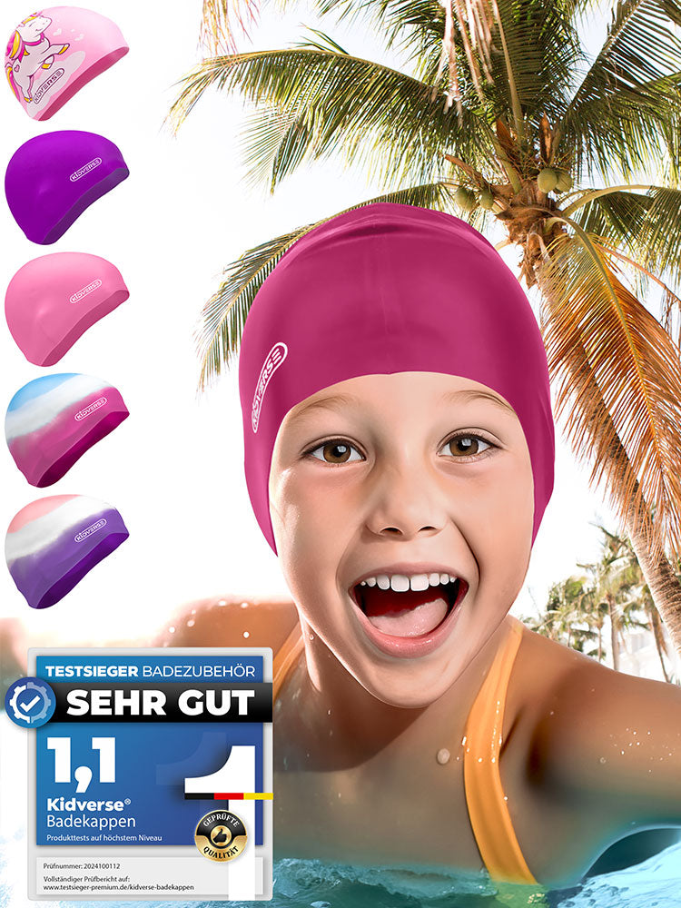 Kinderbadekappe für Mädchen in der Farbe Pink