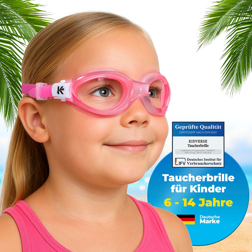 Kinderschwimmbrille bruchsicher in Rosa