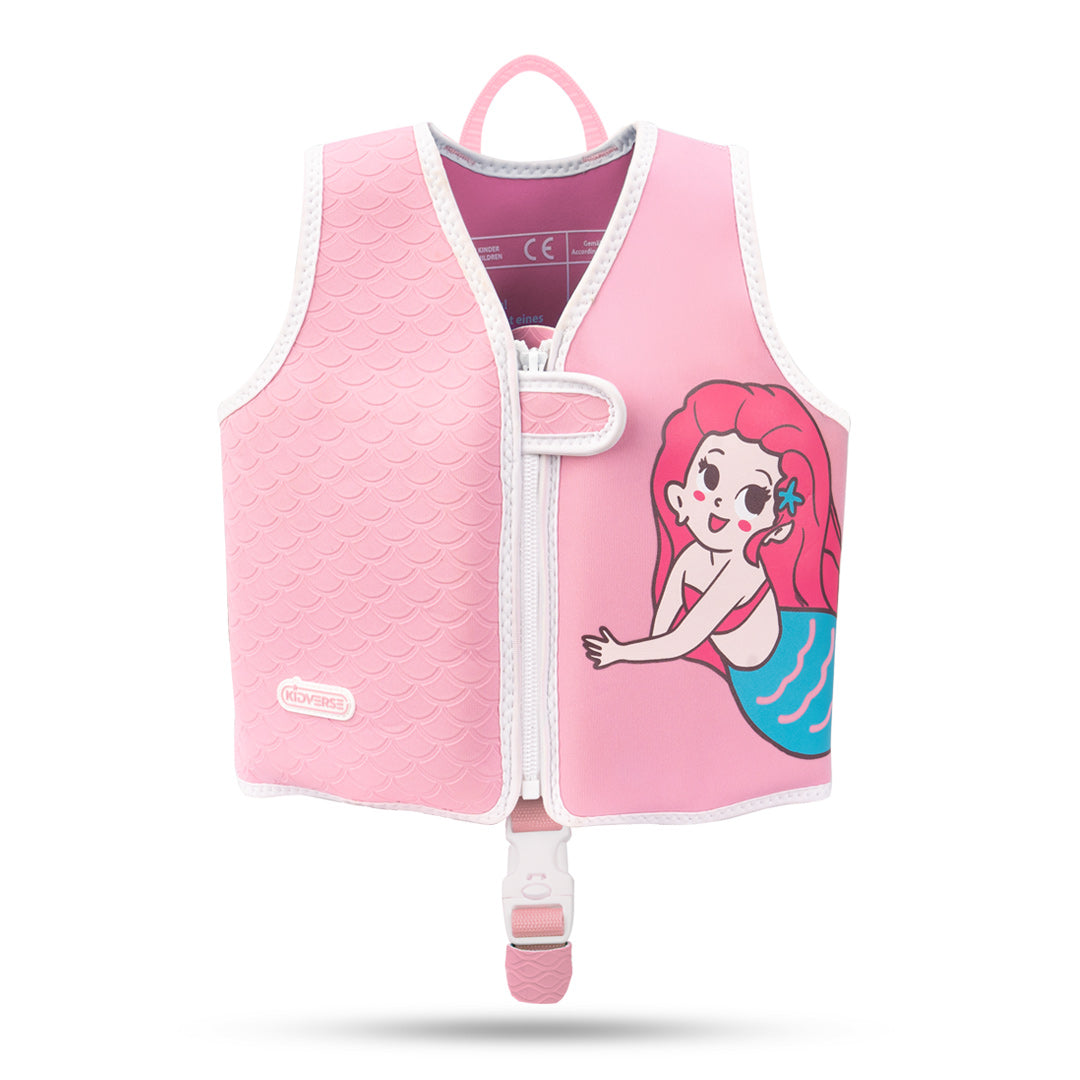 Kinderschwimmweste für Mädchen von 1-6 Jahre in Pink mit Meerjungfrau Motiv
