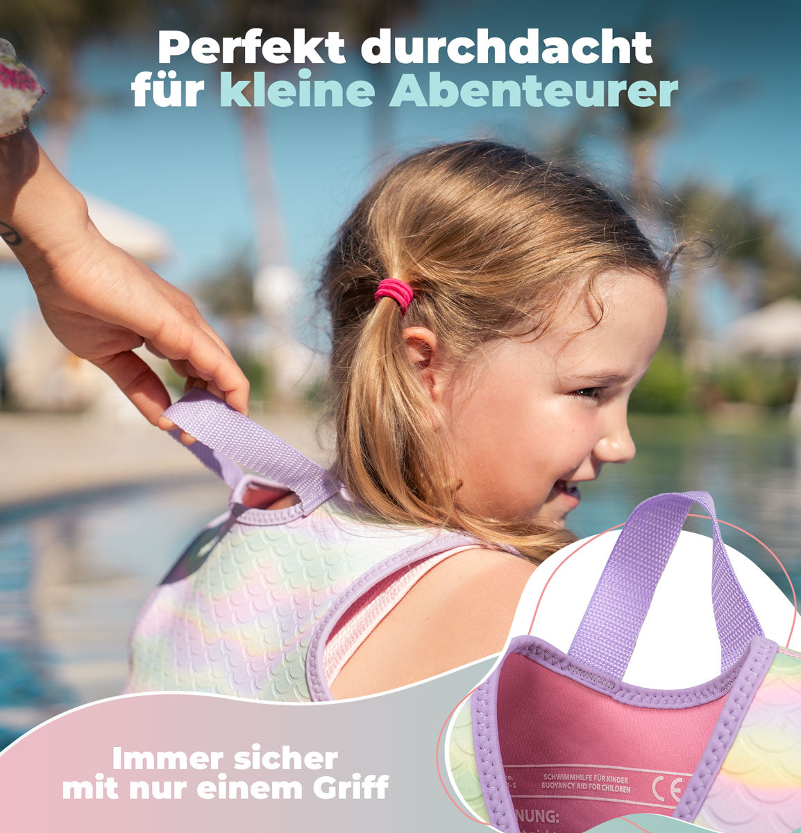 Kinderschwimmweste für Mädchen 1-6 Jahre