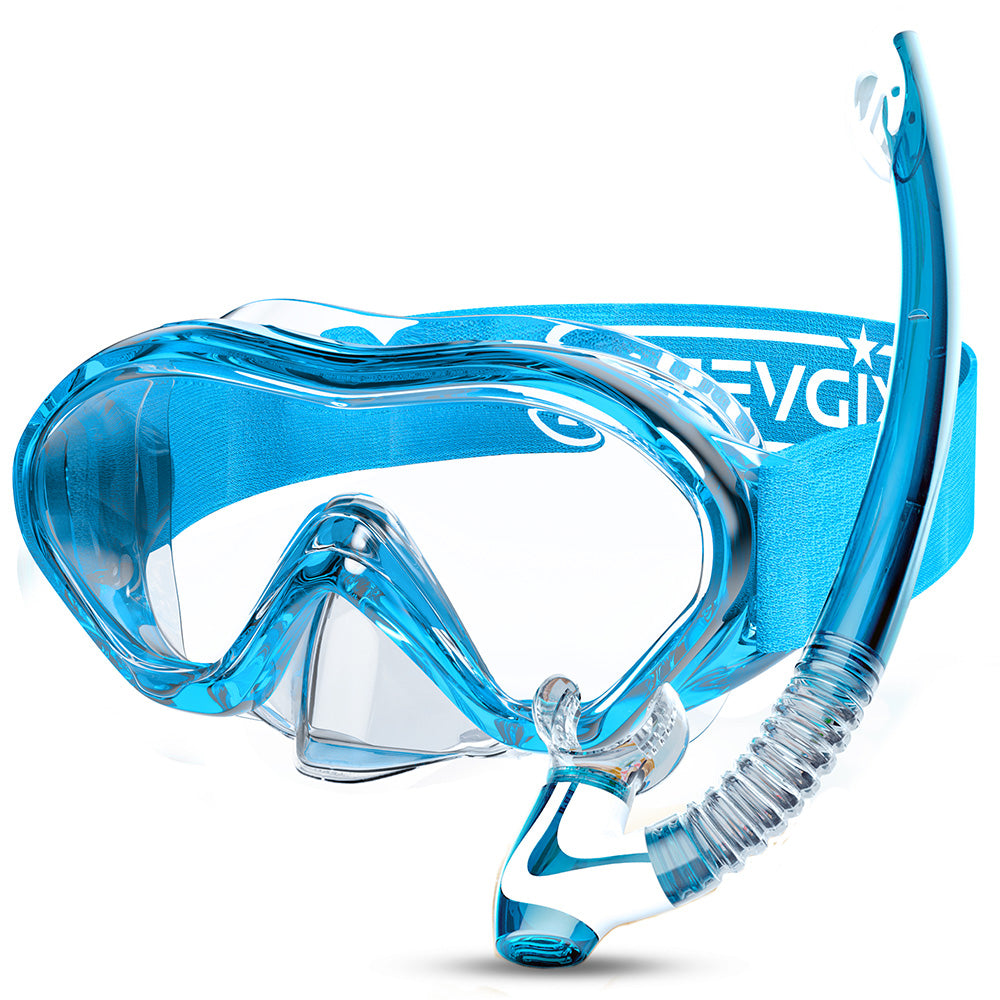 Schnorchel Set mit-Strapband für Kinder Aquamarin