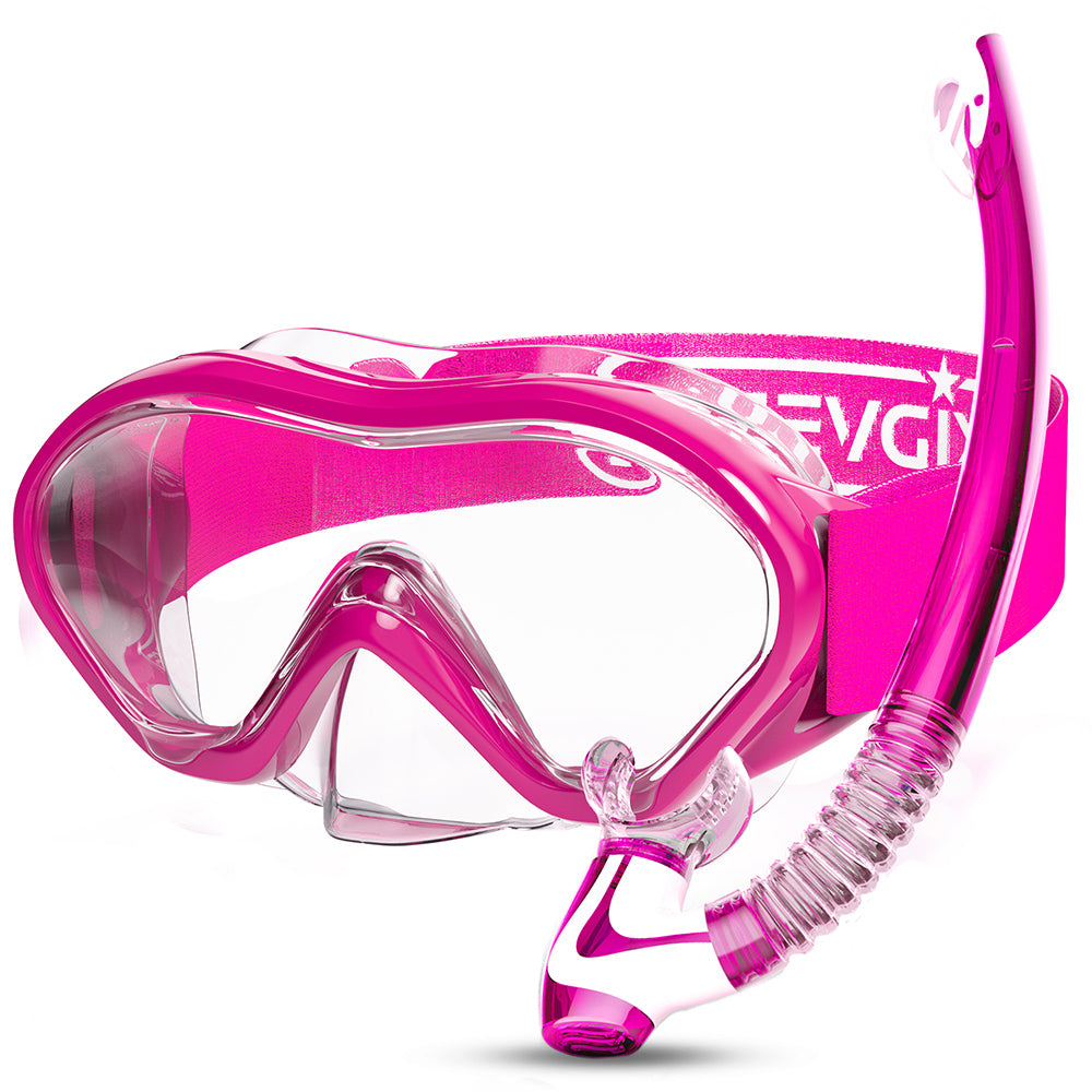 Schnorchel Set mit-Strapband für Kinder Pink