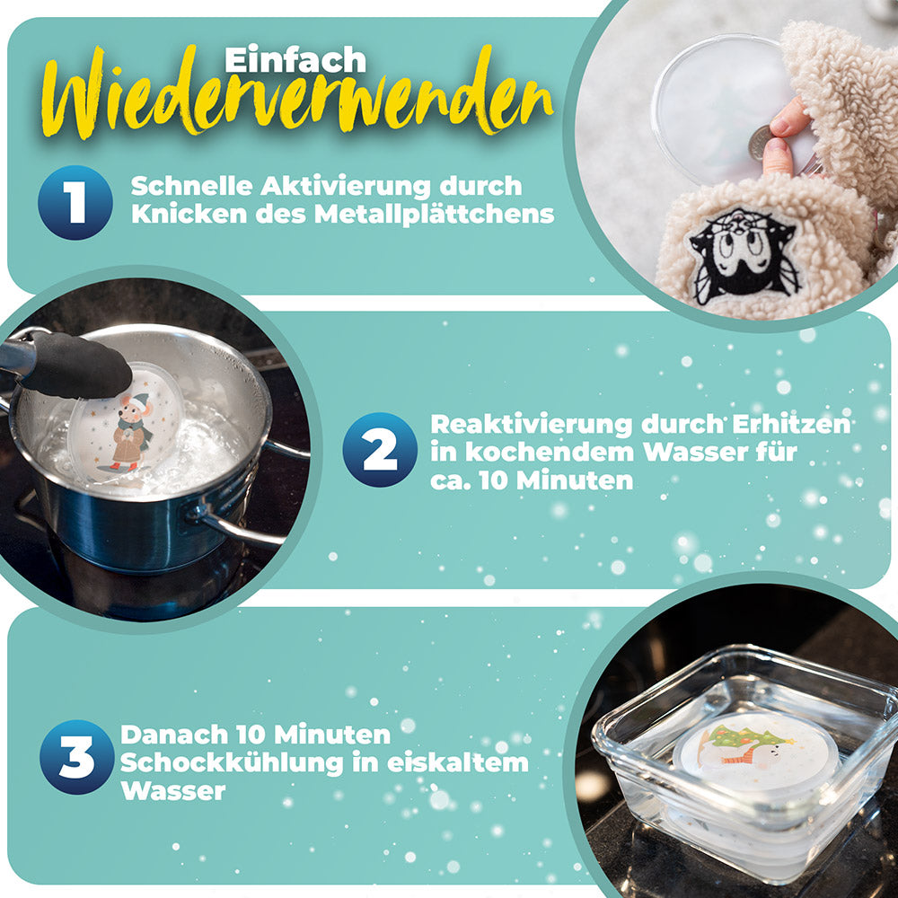 Wiederverwendbare Handwärmer für Kinder 4er Set