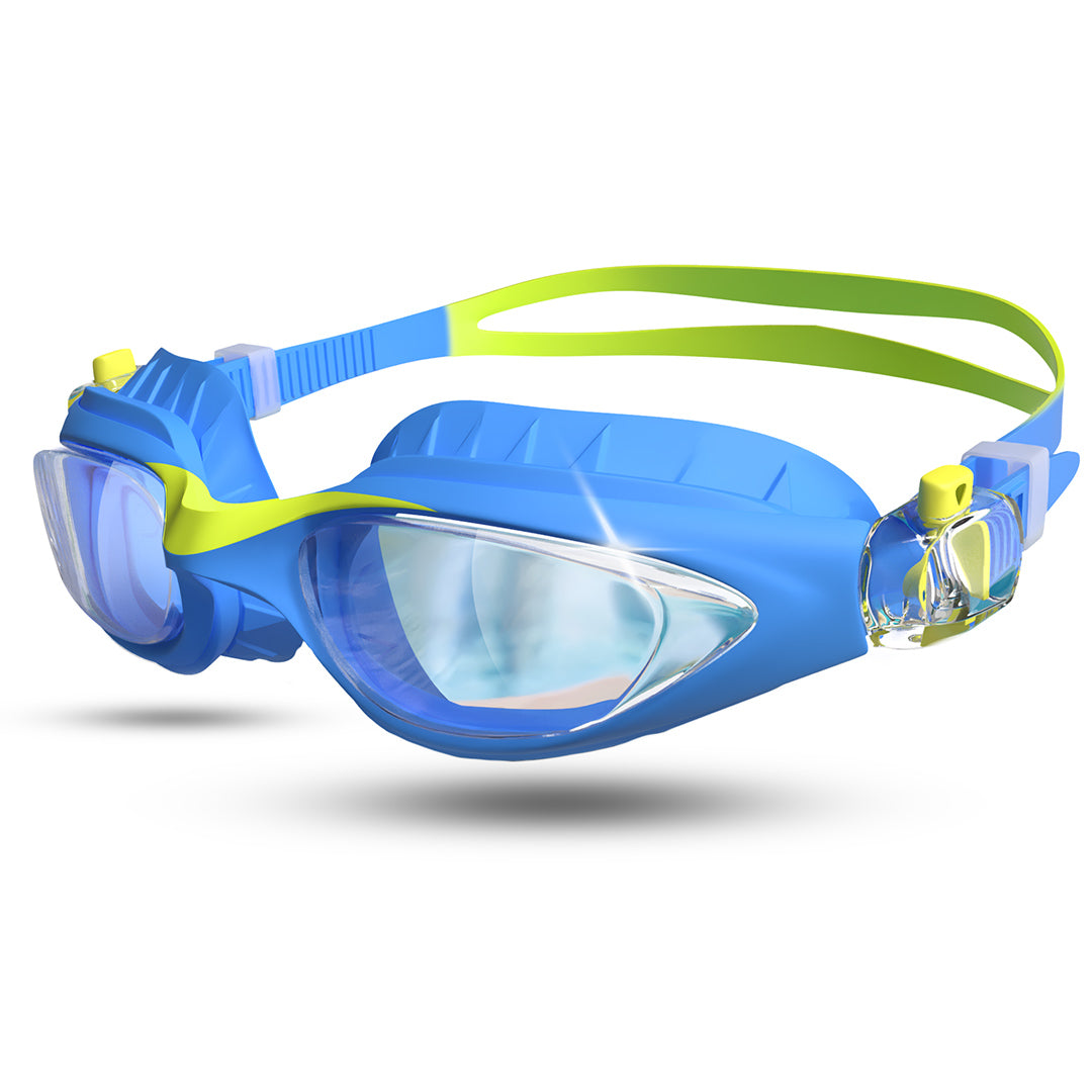 Schwimmbrille für Kinder von 3 bis 13 Jahren in gelb blau
