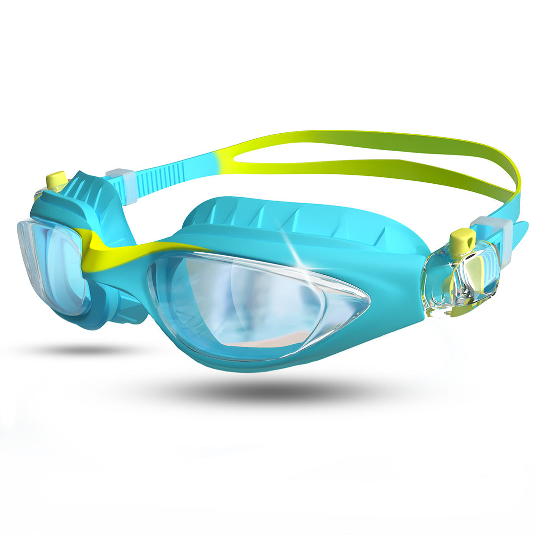 Schwimmbrille für Kinder von 3 bis 13 Jahren in türkis gelb
