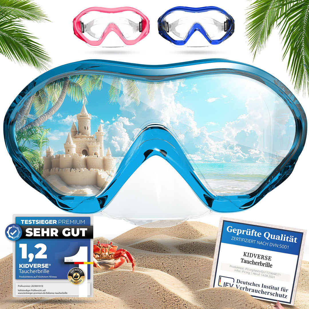 Taucherbrille für Kinder in der Farbe Aquamarin