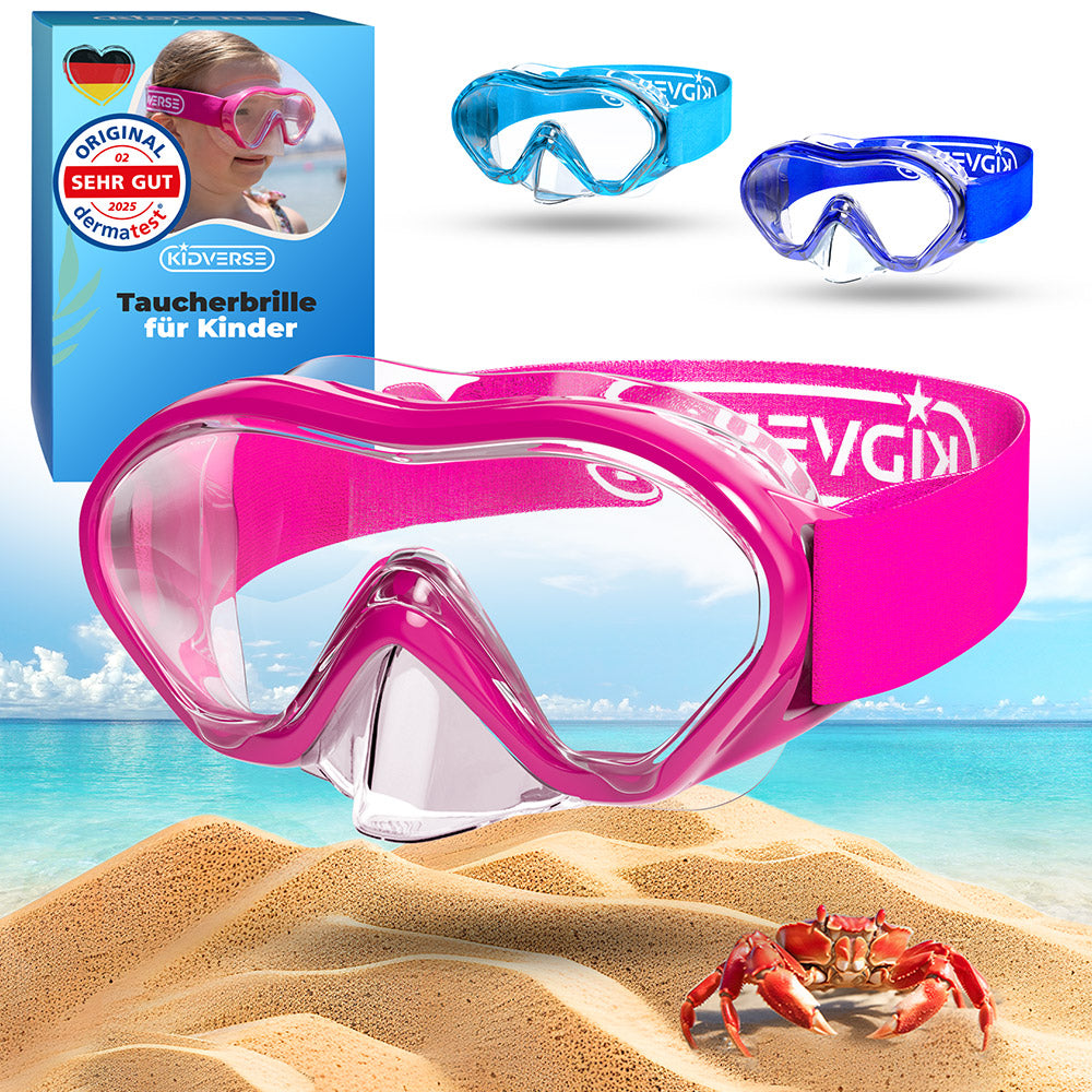 Taucherbrille mit Strapband in Pink