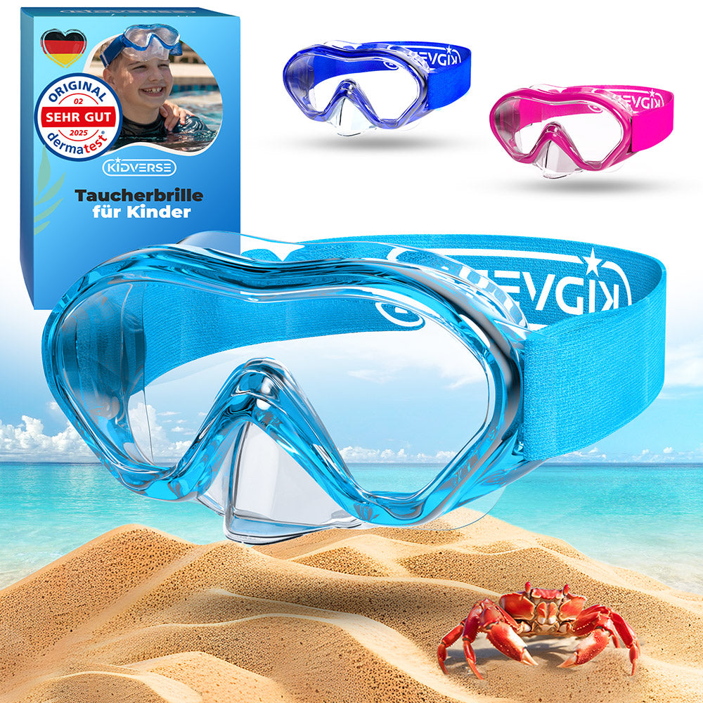 Taucherbrille mit Strapband in Türkis