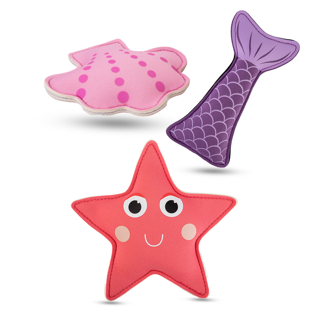 Tauchspielzeug Seestern, Muschel und Meerjungfrauenflosse für Kinder von Kidverse