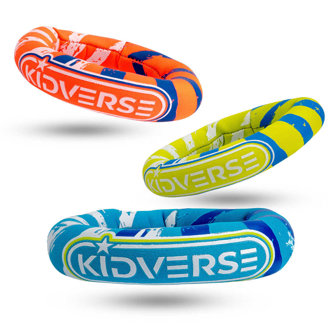 Tauchringe für Kinder in den Farben Blau, Gelb und Rot