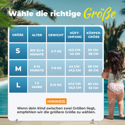 Baby Schwimmwindel für Mädchen ab 0 bis 24 Monate