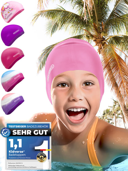 Kinder Badekappen für Mädchen von 2-12 Jahren
