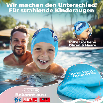 Kinder Badekappen für Jungen von 2 -12 Jahren
