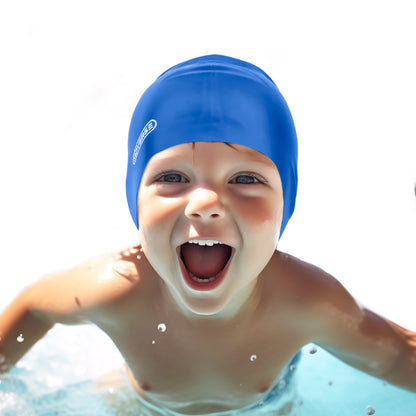 Kinderbadekappe für Jungen in der Farbe blau