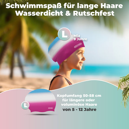 Kinderbadekappe für Mädchen lange Haare
