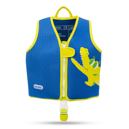 Kinderschwimmweste für Jungen von 1-6 Jahre in Blau mit Krokodil Motiv