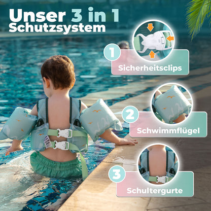Schwimmweste mit Schwimmflügel für Kinder 3-6 Jahre
