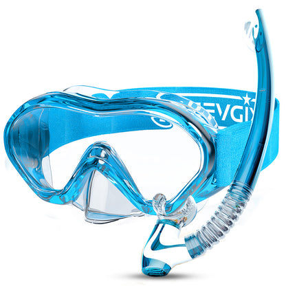 Schnorchel Set mit-Strapband für Kinder Aquamarin