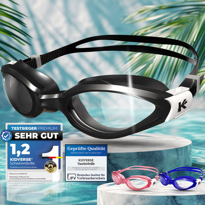 Schwimmbrille für Kinder mit bruchsicheren Gläsern von 3 bis 13 Jahren