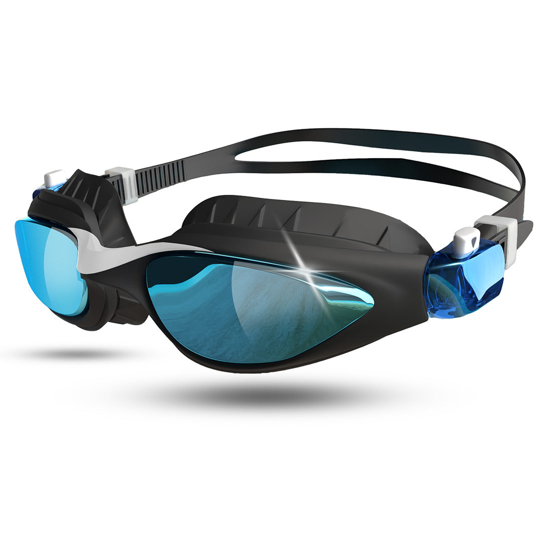 Schwimmbrille für Kinder von 3 bis 13 Jahren in schwarz blau