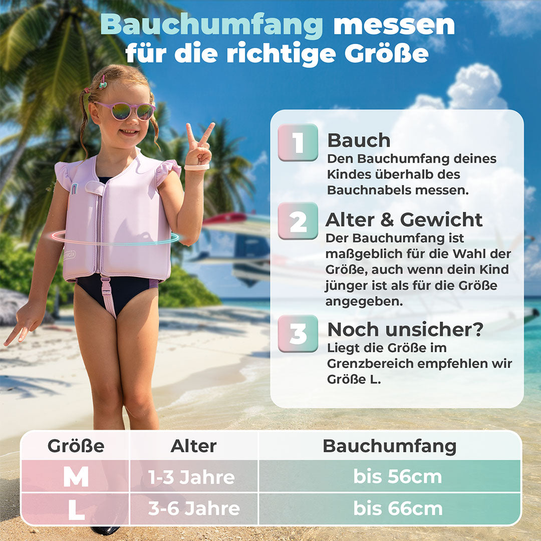 Schwimmweste für Mädchen von 2-6 Jahren