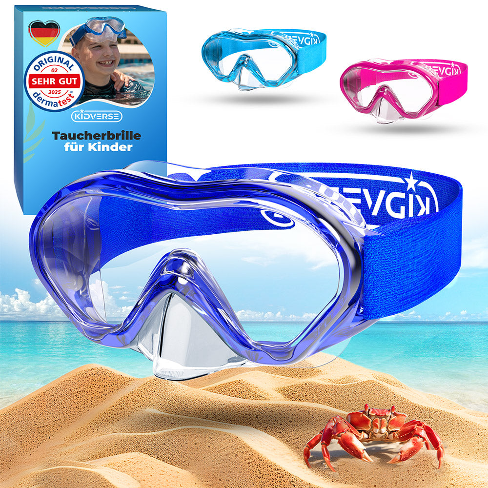 Taucherbrille mit Strapband in Dunkelblau